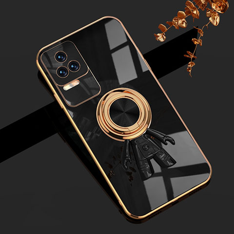 Coque Ultra Fine Silicone Souple Housse Etui avec Support Bague Anneau Aimante Magnetique AN2 pour Xiaomi Poco F4 5G Noir