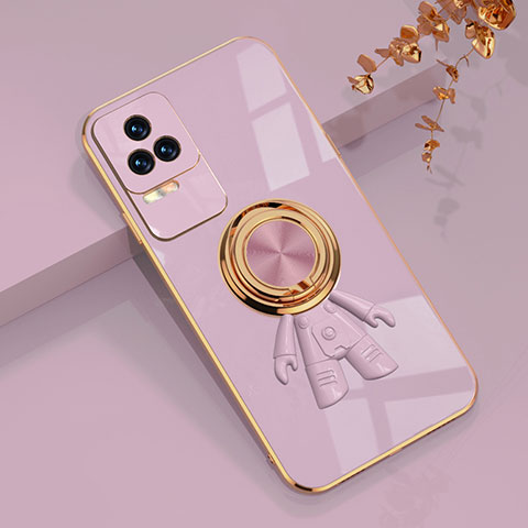 Coque Ultra Fine Silicone Souple Housse Etui avec Support Bague Anneau Aimante Magnetique AN2 pour Xiaomi Poco F4 5G Violet