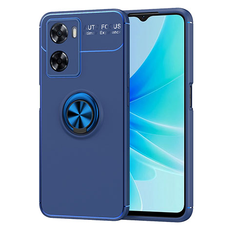 Coque Ultra Fine Silicone Souple Housse Etui avec Support Bague Anneau Aimante Magnetique JM1 pour OnePlus Nord N20 SE Bleu