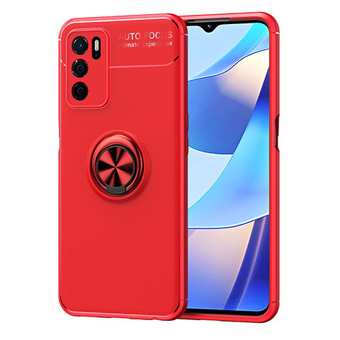 Coque Ultra Fine Silicone Souple Housse Etui avec Support Bague Anneau Aimante Magnetique JM1 pour Oppo A16 Rouge