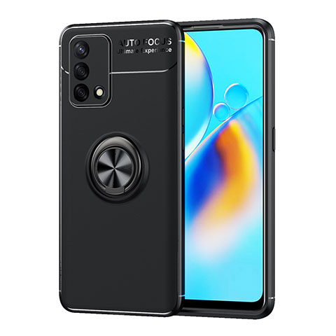 Coque Ultra Fine Silicone Souple Housse Etui avec Support Bague Anneau Aimante Magnetique JM1 pour Oppo A74 4G Noir