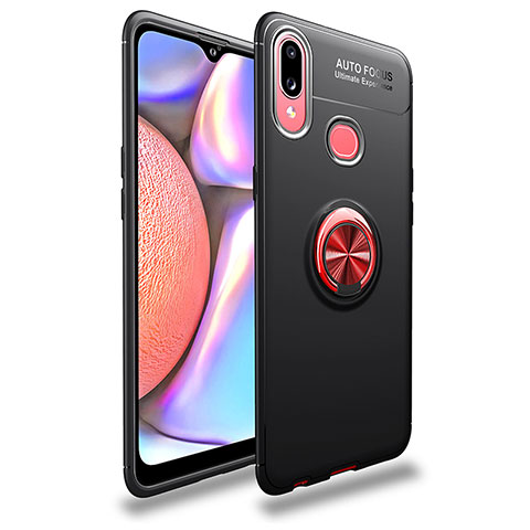 Coque Ultra Fine Silicone Souple Housse Etui avec Support Bague Anneau Aimante Magnetique JM1 pour Samsung Galaxy A10s Rouge et Noir