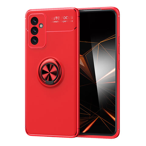 Coque Ultra Fine Silicone Souple Housse Etui avec Support Bague Anneau Aimante Magnetique JM1 pour Samsung Galaxy A15 5G Rouge