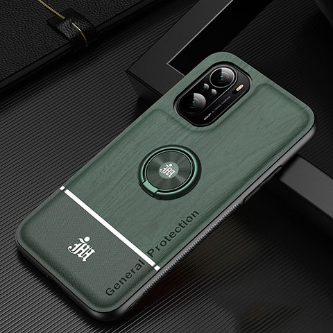 Coque Ultra Fine Silicone Souple Housse Etui avec Support Bague Anneau Aimante Magnetique JM1 pour Xiaomi Mi 11X Pro 5G Vert