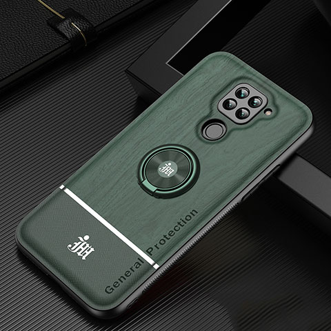 Coque Ultra Fine Silicone Souple Housse Etui avec Support Bague Anneau Aimante Magnetique JM1 pour Xiaomi Redmi 10X 4G Vert