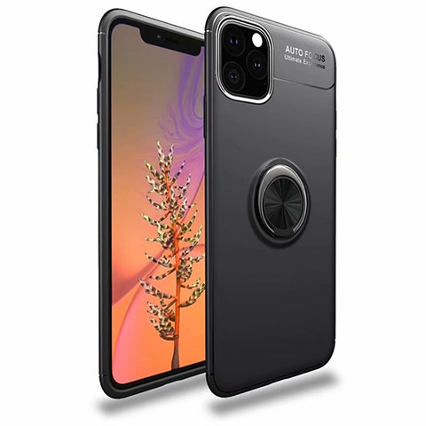 Coque Ultra Fine Silicone Souple Housse Etui avec Support Bague Anneau Aimante Magnetique pour Apple iPhone 11 Pro Max Noir