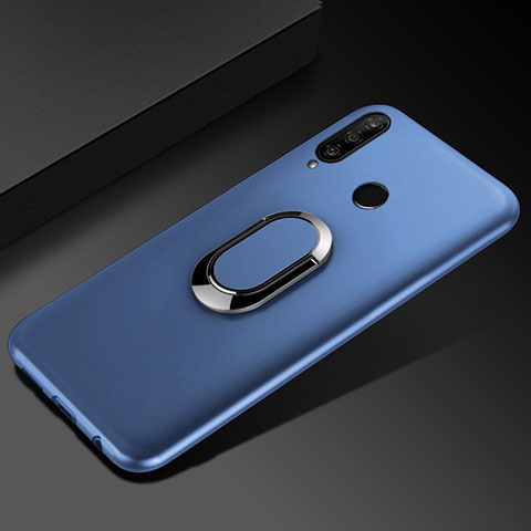 Coque Ultra Fine Silicone Souple Housse Etui avec Support Bague Anneau Aimante Magnetique pour Huawei Honor 20i Bleu