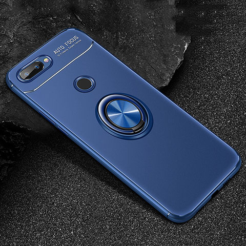 Coque Ultra Fine Silicone Souple Housse Etui avec Support Bague Anneau Aimante Magnetique pour Huawei Honor 9 Lite Bleu