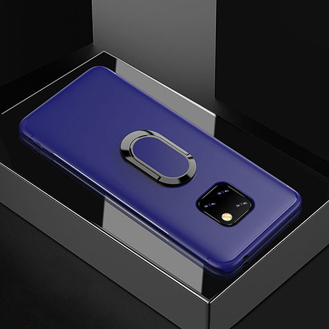 Coque Ultra Fine Silicone Souple Housse Etui avec Support Bague Anneau Aimante Magnetique pour Huawei Mate 20 Pro Bleu