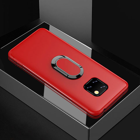 Coque Ultra Fine Silicone Souple Housse Etui avec Support Bague Anneau Aimante Magnetique pour Huawei Mate 20 Pro Rouge