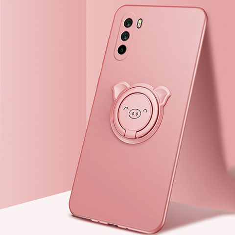 Coque Ultra Fine Silicone Souple Housse Etui avec Support Bague Anneau Aimante Magnetique pour Huawei Mate 40 Lite 5G Or Rose