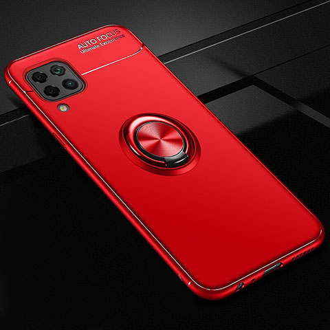 Coque Ultra Fine Silicone Souple Housse Etui avec Support Bague Anneau Aimante Magnetique pour Huawei Nova 6 SE Rouge