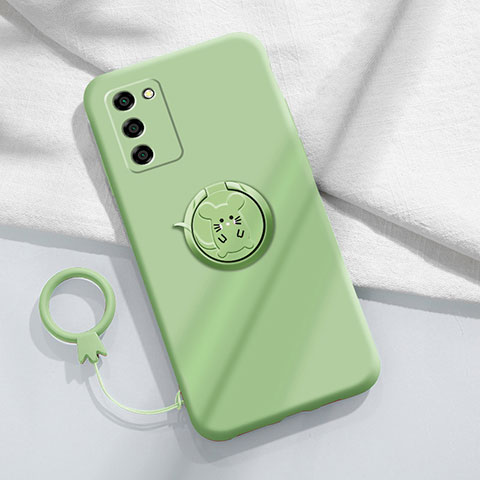 Coque Ultra Fine Silicone Souple Housse Etui avec Support Bague Anneau Aimante Magnetique pour Oppo A53s 5G Vert