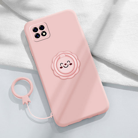 Coque Ultra Fine Silicone Souple Housse Etui avec Support Bague Anneau Aimante Magnetique pour Oppo A73 5G Rose