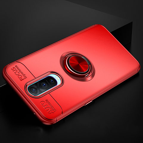 Coque Ultra Fine Silicone Souple Housse Etui avec Support Bague Anneau Aimante Magnetique pour Oppo RX17 Pro Rouge