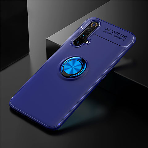 Coque Ultra Fine Silicone Souple Housse Etui avec Support Bague Anneau Aimante Magnetique pour Realme X3 Bleu