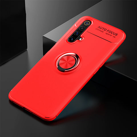 Coque Ultra Fine Silicone Souple Housse Etui avec Support Bague Anneau Aimante Magnetique pour Realme X3 Rouge