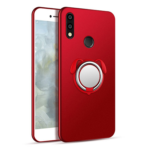 Coque Ultra Fine Silicone Souple Housse Etui avec Support Bague Anneau Aimante Magnetique pour Samsung Galaxy A8s SM-G8870 Rouge