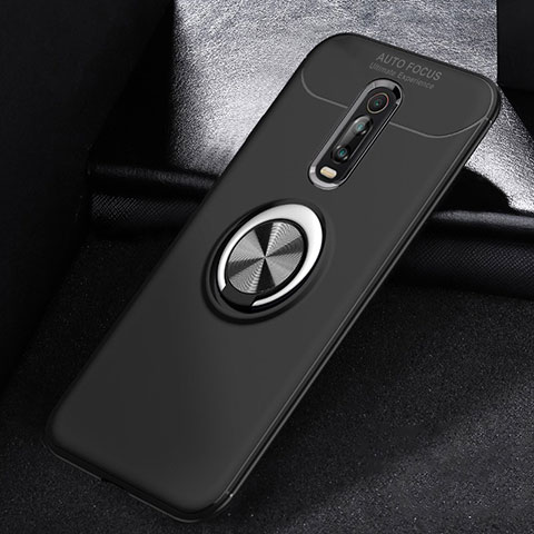 Coque Ultra Fine Silicone Souple Housse Etui avec Support Bague Anneau Aimante Magnetique pour Xiaomi Mi 9T Pro Noir