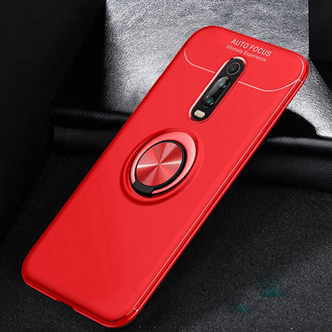 Coque Ultra Fine Silicone Souple Housse Etui avec Support Bague Anneau Aimante Magnetique pour Xiaomi Redmi K20 Pro Rouge