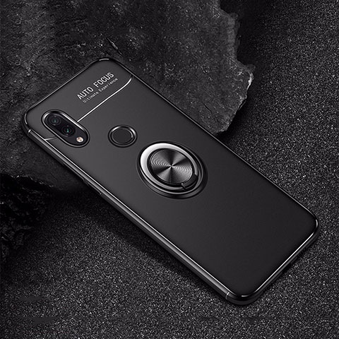 Coque Ultra Fine Silicone Souple Housse Etui avec Support Bague Anneau Aimante Magnetique pour Xiaomi Redmi Note 7 Pro Noir