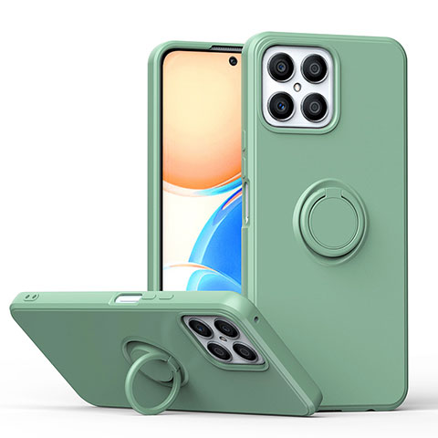 Coque Ultra Fine Silicone Souple Housse Etui avec Support Bague Anneau Aimante Magnetique QW1 pour Huawei Honor X8 4G Vert