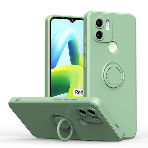 Coque Ultra Fine Silicone Souple Housse Etui avec Support Bague Anneau Aimante Magnetique QW1 pour Xiaomi Poco C50 Pastel Vert