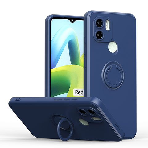 Coque Ultra Fine Silicone Souple Housse Etui avec Support Bague Anneau Aimante Magnetique QW1 pour Xiaomi Redmi A2 Bleu