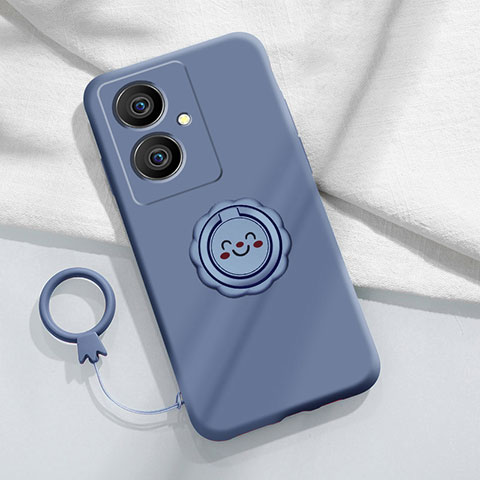 Coque Ultra Fine Silicone Souple Housse Etui avec Support Bague Anneau Aimante Magnetique S02 pour Vivo V29 Lite 5G Gris Lavende