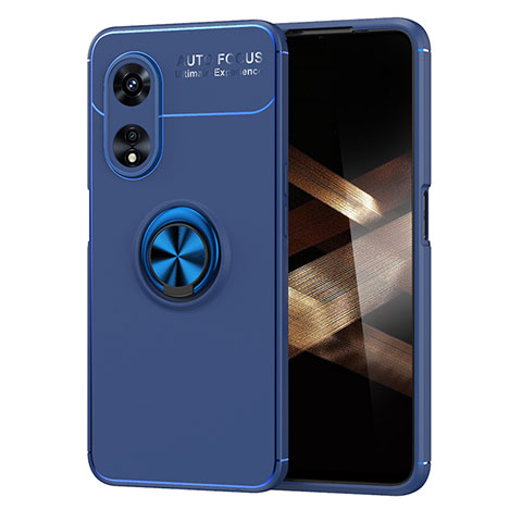 Coque Ultra Fine Silicone Souple Housse Etui avec Support Bague Anneau Aimante Magnetique SD1 pour Huawei Honor X5 Plus Bleu