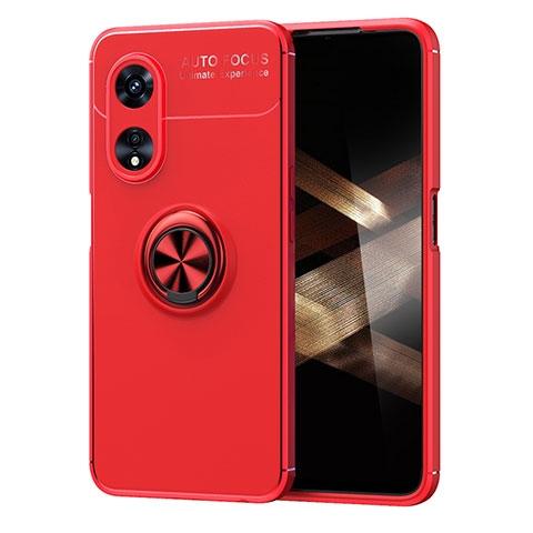 Coque Ultra Fine Silicone Souple Housse Etui avec Support Bague Anneau Aimante Magnetique SD1 pour Huawei Honor X5 Plus Rouge