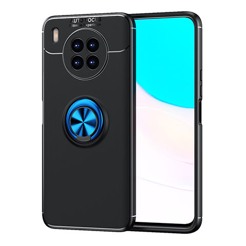 Coque Ultra Fine Silicone Souple Housse Etui avec Support Bague Anneau Aimante Magnetique SD1 pour Huawei Nova 8i Bleu et Noir