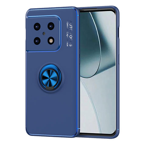 Coque Ultra Fine Silicone Souple Housse Etui avec Support Bague Anneau Aimante Magnetique SD1 pour OnePlus 10 Pro 5G Bleu