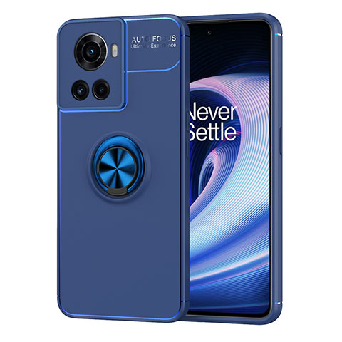 Coque Ultra Fine Silicone Souple Housse Etui avec Support Bague Anneau Aimante Magnetique SD1 pour OnePlus Ace 5G Bleu