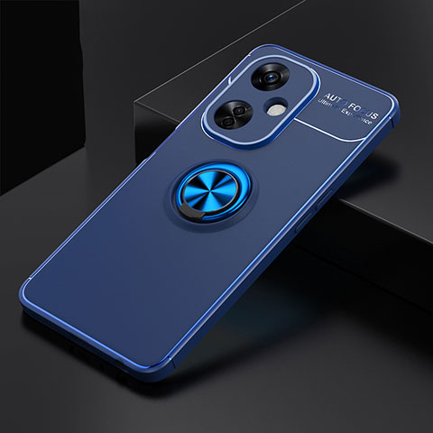 Coque Ultra Fine Silicone Souple Housse Etui avec Support Bague Anneau Aimante Magnetique SD1 pour OnePlus Nord CE 3 5G Bleu