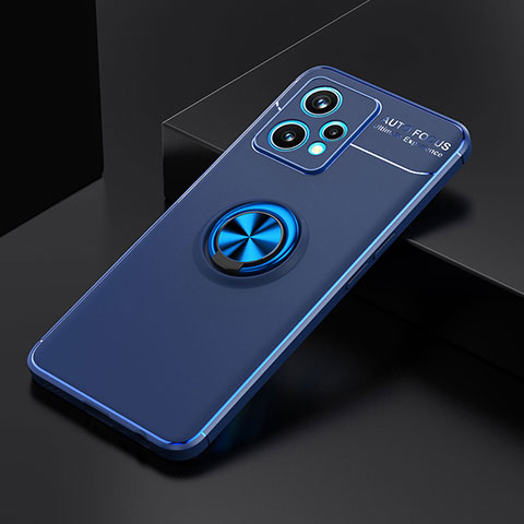 Coque Ultra Fine Silicone Souple Housse Etui avec Support Bague Anneau Aimante Magnetique SD1 pour Realme 9 Pro 5G Bleu