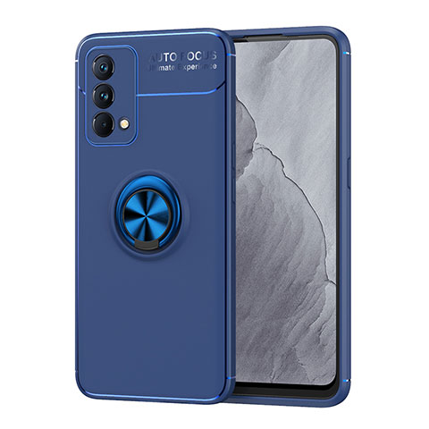 Coque Ultra Fine Silicone Souple Housse Etui avec Support Bague Anneau Aimante Magnetique SD1 pour Realme GT Master 5G Bleu