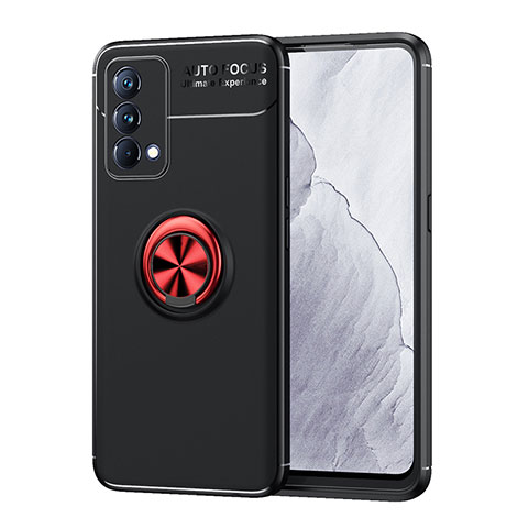 Coque Ultra Fine Silicone Souple Housse Etui avec Support Bague Anneau Aimante Magnetique SD1 pour Realme GT Master 5G Rouge et Noir