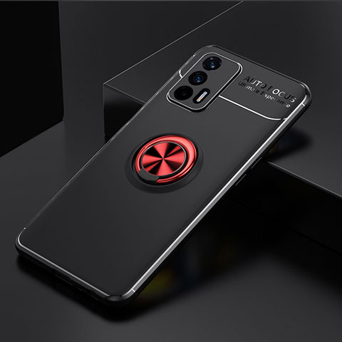 Coque Ultra Fine Silicone Souple Housse Etui avec Support Bague Anneau Aimante Magnetique SD1 pour Realme GT Neo 2T 5G Rouge et Noir