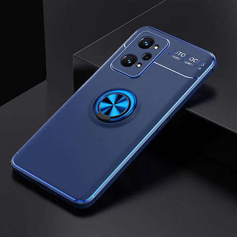 Coque Ultra Fine Silicone Souple Housse Etui avec Support Bague Anneau Aimante Magnetique SD1 pour Realme GT Neo2 5G Bleu