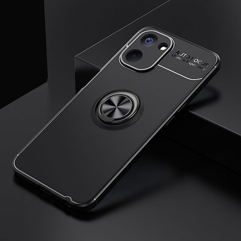 Coque Ultra Fine Silicone Souple Housse Etui avec Support Bague Anneau Aimante Magnetique SD1 pour Realme V30t 5G Noir