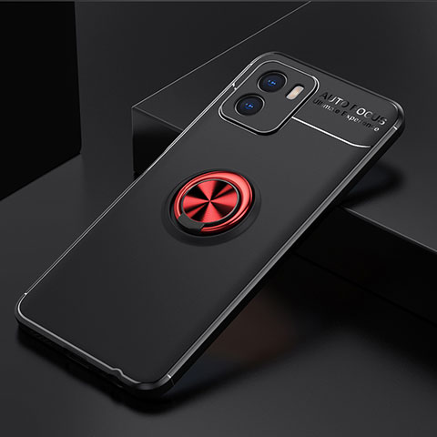 Coque Ultra Fine Silicone Souple Housse Etui avec Support Bague Anneau Aimante Magnetique SD1 pour Vivo Y32t Rouge et Noir