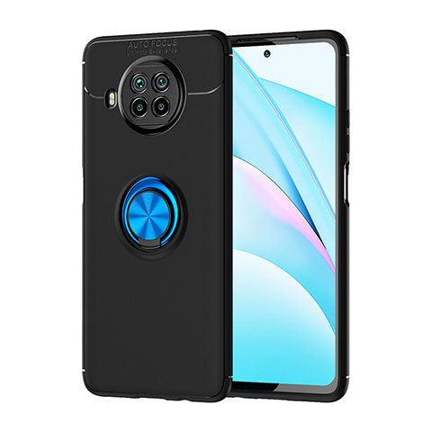 Coque Ultra Fine Silicone Souple Housse Etui avec Support Bague Anneau Aimante Magnetique SD1 pour Xiaomi Mi 10i 5G Bleu et Noir