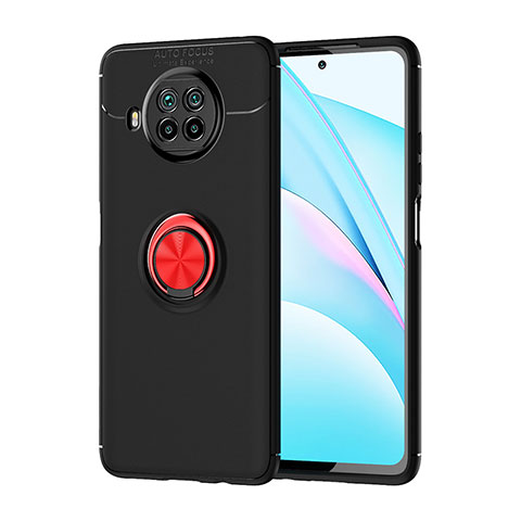 Coque Ultra Fine Silicone Souple Housse Etui avec Support Bague Anneau Aimante Magnetique SD1 pour Xiaomi Mi 10i 5G Rouge et Noir