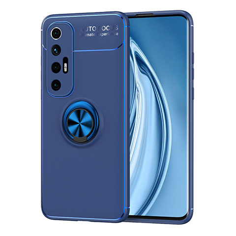 Coque Ultra Fine Silicone Souple Housse Etui avec Support Bague Anneau Aimante Magnetique SD1 pour Xiaomi Mi 10S 5G Bleu