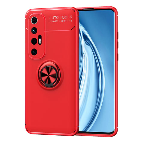 Coque Ultra Fine Silicone Souple Housse Etui avec Support Bague Anneau Aimante Magnetique SD1 pour Xiaomi Mi 10S 5G Rouge