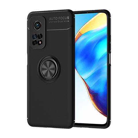 Coque Ultra Fine Silicone Souple Housse Etui avec Support Bague Anneau Aimante Magnetique SD1 pour Xiaomi Mi 10T 5G Noir