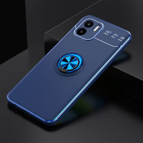 Coque Ultra Fine Silicone Souple Housse Etui avec Support Bague Anneau Aimante Magnetique SD1 pour Xiaomi Poco C50 Bleu