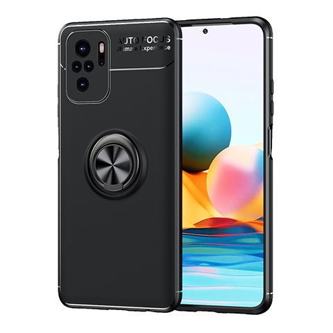 Coque Ultra Fine Silicone Souple Housse Etui avec Support Bague Anneau Aimante Magnetique SD1 pour Xiaomi Poco M5S Noir