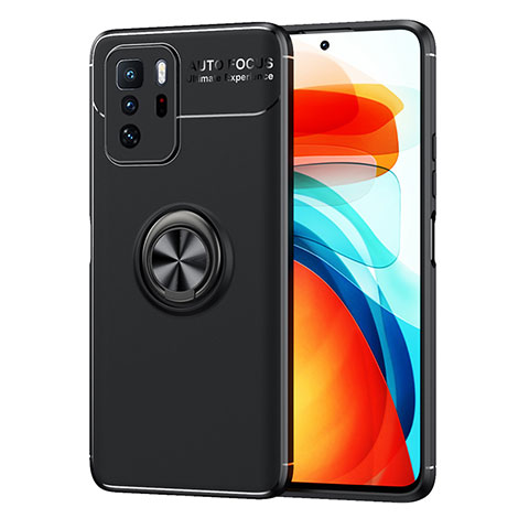 Coque Ultra Fine Silicone Souple Housse Etui avec Support Bague Anneau Aimante Magnetique SD1 pour Xiaomi Poco X3 GT 5G Noir